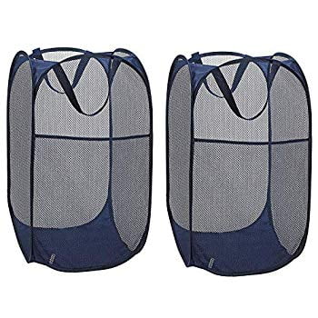 Mesh Popup Laundry Hamper Portable Durable Handle Storage Folding Basket